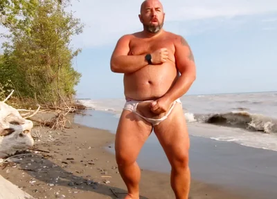 Chubby Bear, Torn Wet Briefs, Nude Beach Jerkoff (skinandearth)