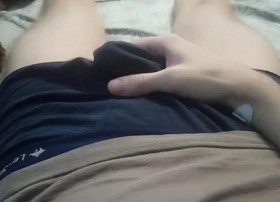 Guy in Panties Massages His