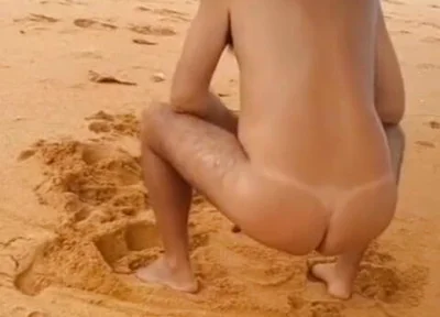 Ladysilva Naked on the Beach Showing off Her Sexy Tan Butt with a Sexy Tan Line