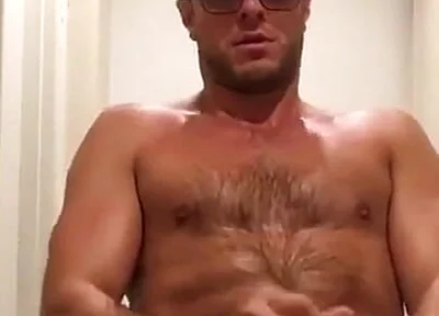 Having a Sweaty Oiled up Solo Session in the Hallway.