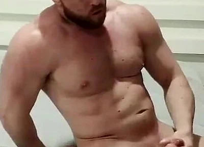 Muscular Blonde Musturbating