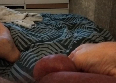 My Friend Lies on the Bed and Plays with His Big Cock