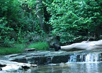 Flexing by the Waterfall, Trying to Sneak a Little Private Moment…