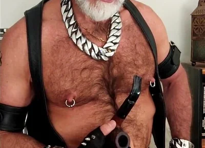 Spiked Leather Gloves and Jockstrap Pipe Smoking